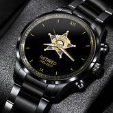 Customized Retired US Police Badge & Service Time Commemorative Watch - Honoring Law Enforcement Service